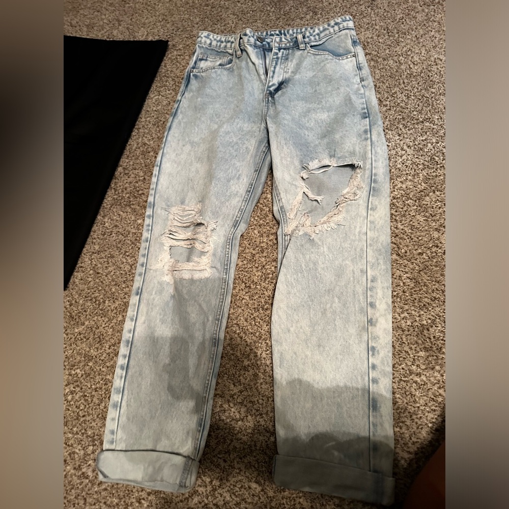 High rise baggy jeans